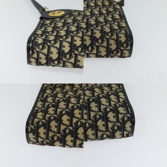 DIOR Trotter Canvas Shoulder Bag Navy Gold - Picture 10 of 12